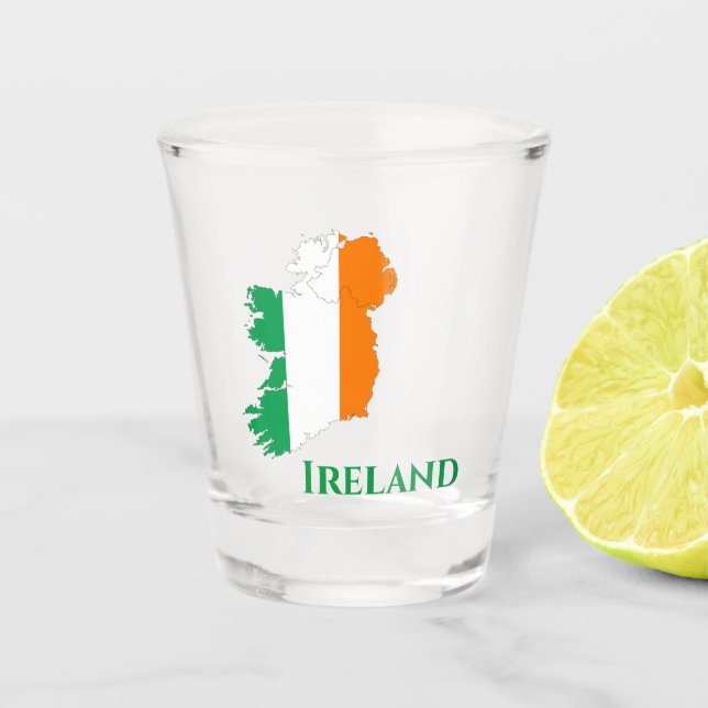 Verre A Shot Carte du drapeau irlandais (Devant)