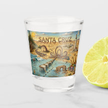 Carte pop art de Santa Cruz – Repère côtier audaci