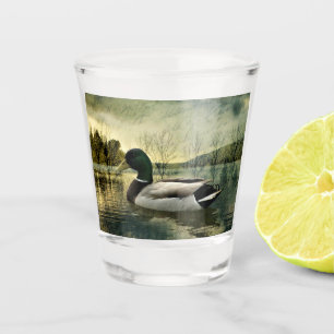 Verre A Shot Carte postale Patinée vintage Mallard Duck