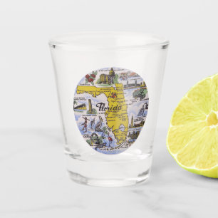 Verre A Shot Carte touristique vintage Floride rétro