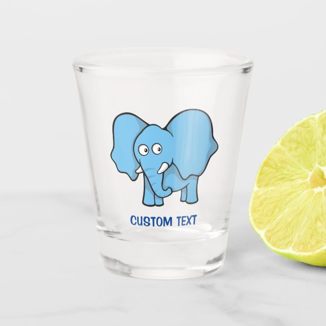 Verre A Shot Carton bleu éléphant (Devant)