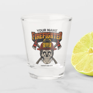 Verre A Shot Casque de crâne pompier personnalisé Ax pompier