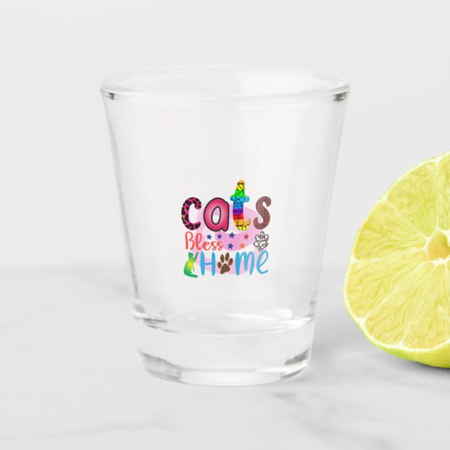 Verre A Shot Cat Art Chats Bless Home_2 (Devant)