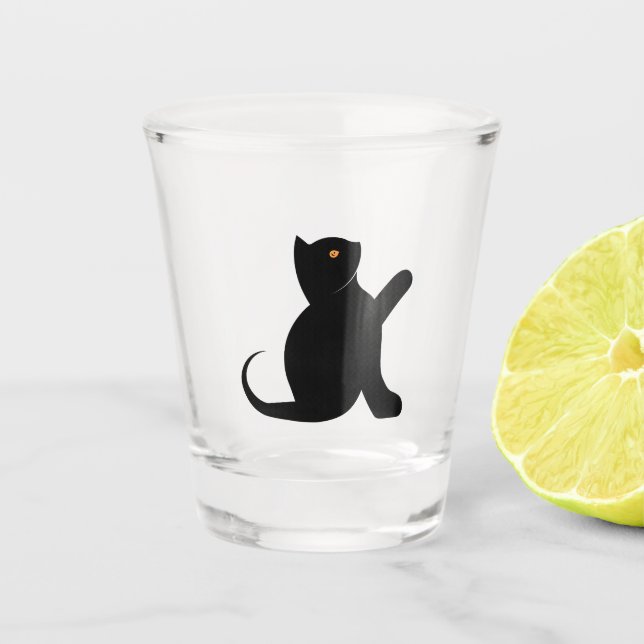 Verre A Shot Cat dit bonjour (Devant)