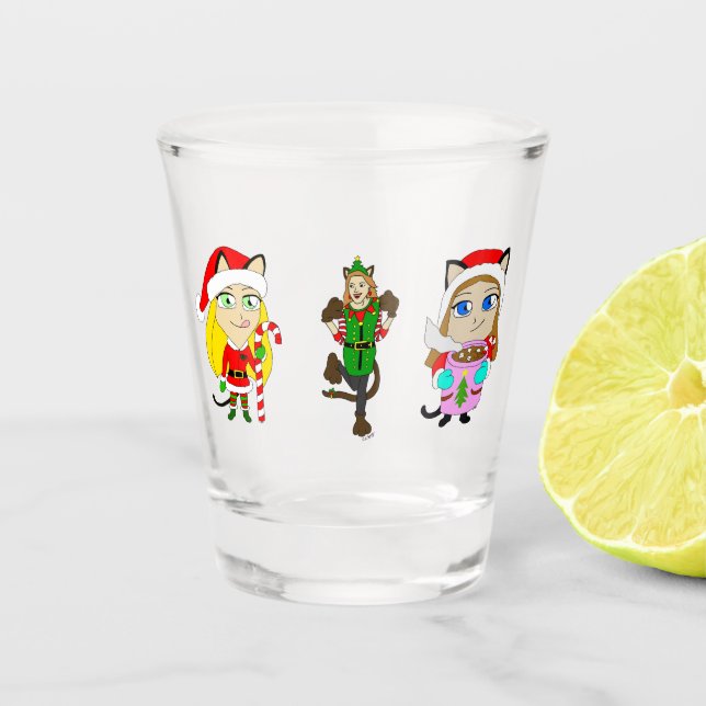 Verre A Shot Catgirls de Noël (Devant)