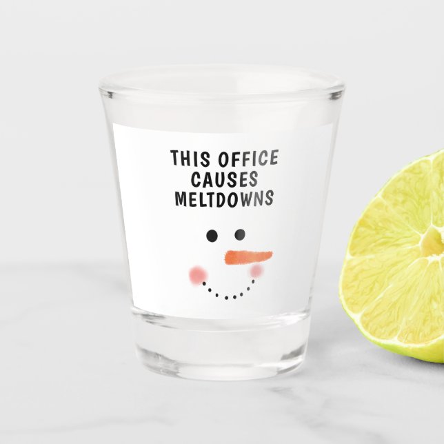 Verre A Shot Ce Bureau Cause Les Fondations Drôle Dire Snowman  (Devant)