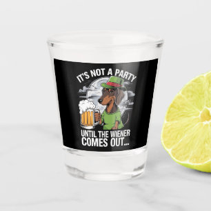 Verre A Shot Ce n'est pas une fête jusqu'à Dachshund Irish Beer