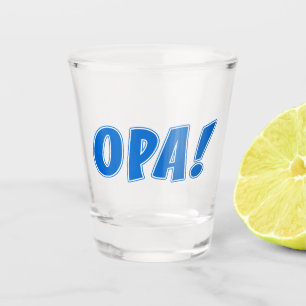 Verre A Shot Célébration de Grec d'Opa