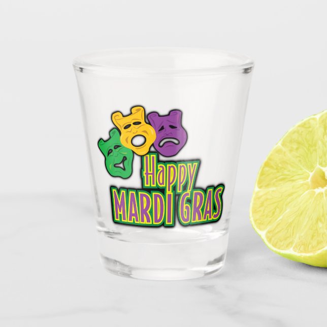 Verre A Shot Célébration du carnaval de Mardi Gras (Devant)