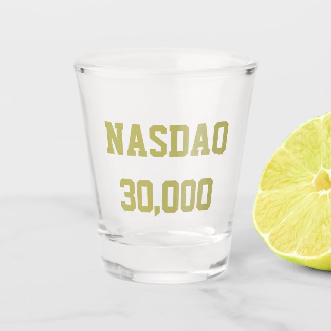 Verre A Shot Célébration du marché boursier NASDAQ 30000 (Devant)