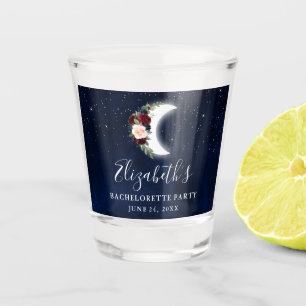 Verre A Shot Céleste Bourgogne Floral Moon Bachelorette Party