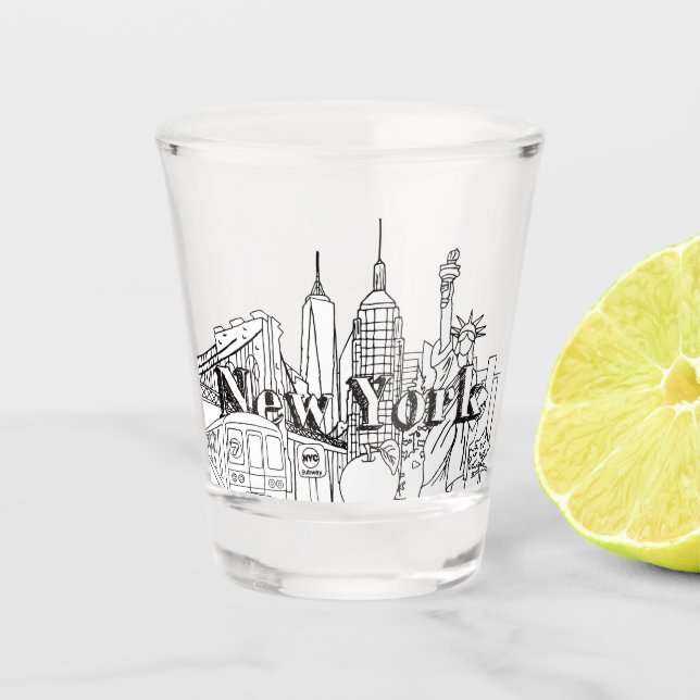 Verre A Shot Centre-ville NYE New York Vacances Souvenirs NYC C (Devant)