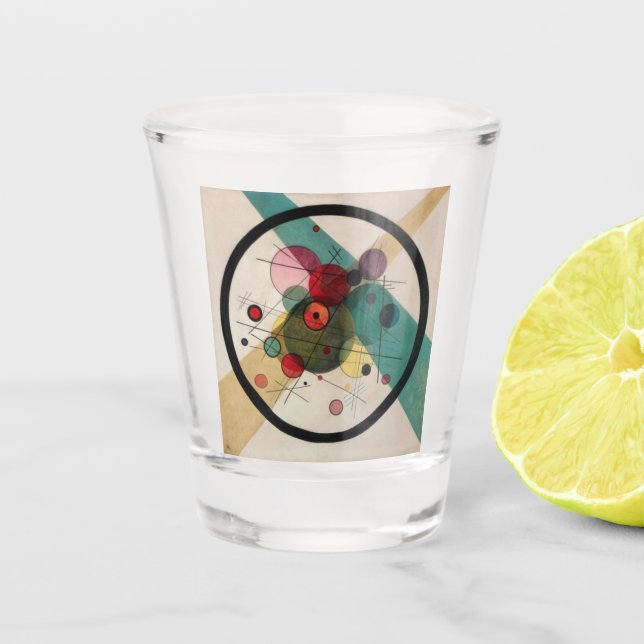 Verre A Shot Cercles Kandinsky dans une peinture circulaire (Devant)