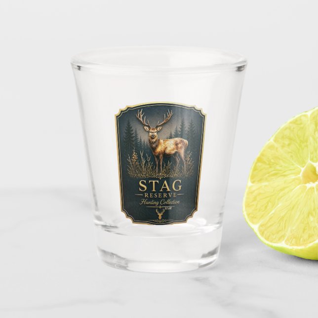 VERRE A SHOT CERF – COLLECTION DE CHASSE  (Devant)