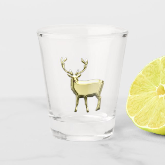 Verre A Shot Cerfs communs d'or (Devant)