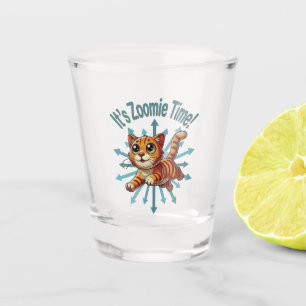 Verre A Shot C'est le temps de Zoomie Chat tabby orange