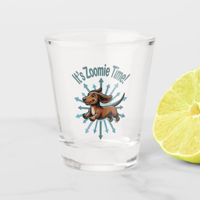 Verre A Shot C'est l'heure de Zoomie Dachshund (Devant)