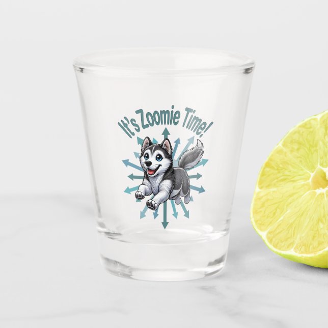 Verre A Shot C'est Zoomie Time Husky (Devant)