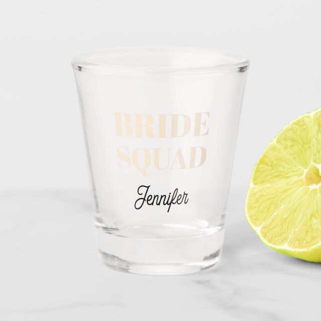 Verre A Shot Champagne Color Wedding Bride Squad Personalized (Devant)