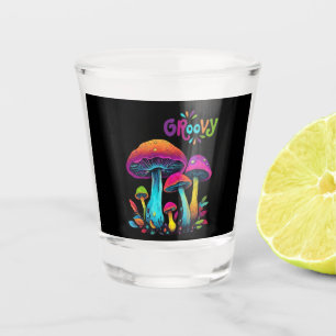 Verre A Shot Champignons psychédéliques colorés-