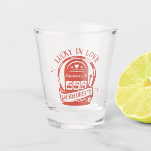Verre A Shot Chanceux en amour Casino Dessiné à la main Vegas E