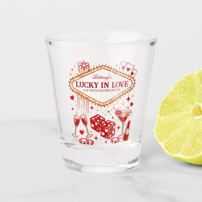 Verre A Shot Chanceux en amour, enterrement de vie de jeune fil (Devant)