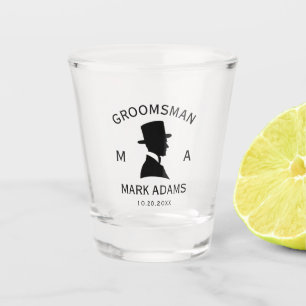 Verre A Shot Chapeau de marié élégant Costume homme Monogramme 