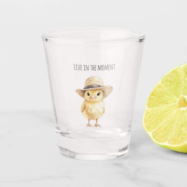 Verre A Shot Chapeau de poulet jaune (Devant)