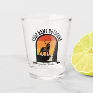 Verre A Shot Chasse AJOUTER LE NOM À L'Extérieur Deer Elk Wilde