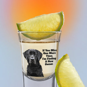 Verre A Shot Chasse au canard Oiseau Chien Drôle Citation Labra