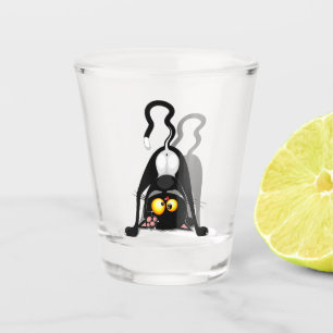 Verre A Shot Chat à l'envers Personnage de Dessin Animé Drôle