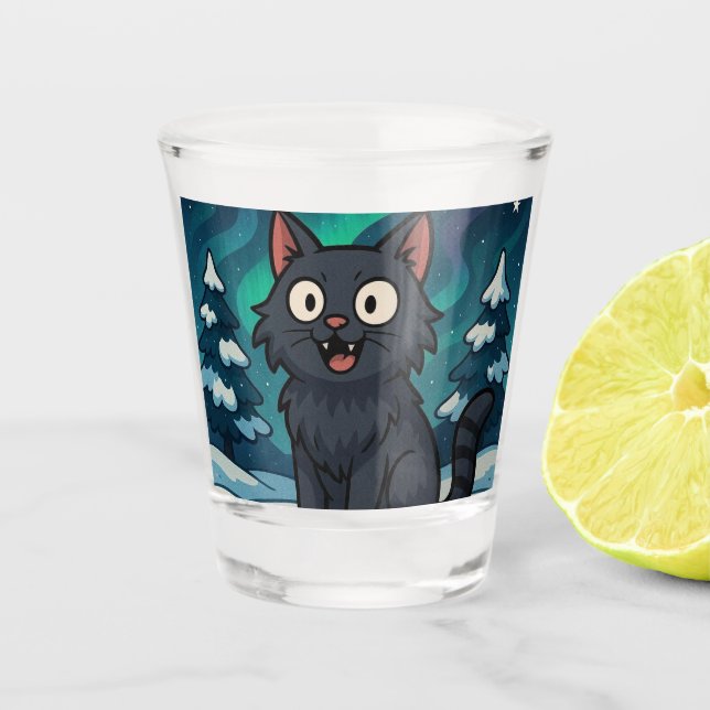 Verre A Shot Chat de Noël islandais Yule (Devant)