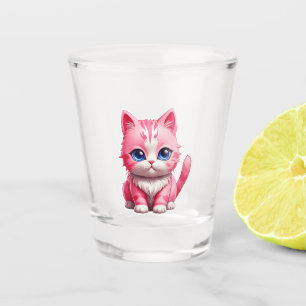 Verre A Shot Chat Kitty Rose Cute