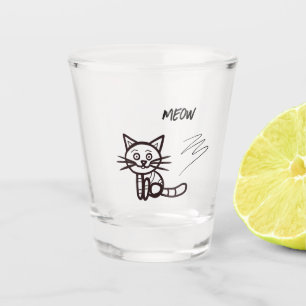 Verre A Shot chat noir