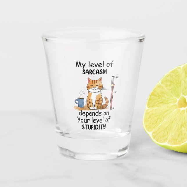 Verre A Shot Chat sassy et mignonne orange (Devant)