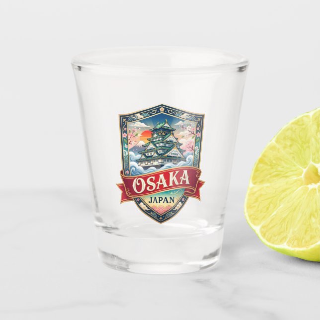 Verre A Shot Château d'Osaka Japon (Devant)