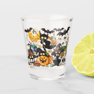 Verre A Shot Chats drôles de Halloween Fête
