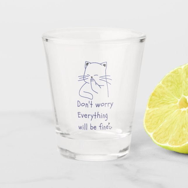 Verre A Shot chatte souriante Vitre de tir (Devant)