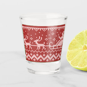 Verre A Shot Chaudron moche Le Père Noël traîne et rennes