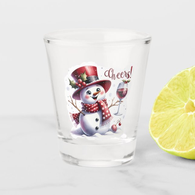 Verre A Shot Cheers Snowman Boire du vin (Devant)