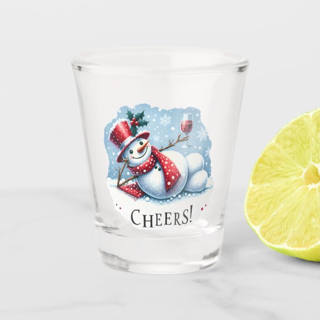 Verre A Shot Cheers Snowman Boire du vin (Devant)