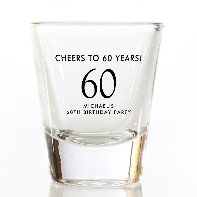 Verre A Shot Cheers to 60 Years 60th Birthday Party (Créateur téléchargé)