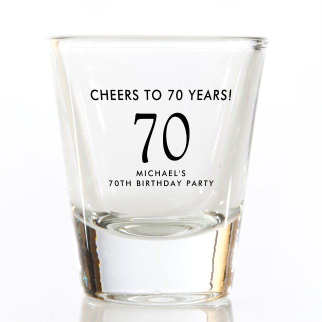 Verre A Shot Cheers to 70 Years 70th Birthday Party (Créateur téléchargé)