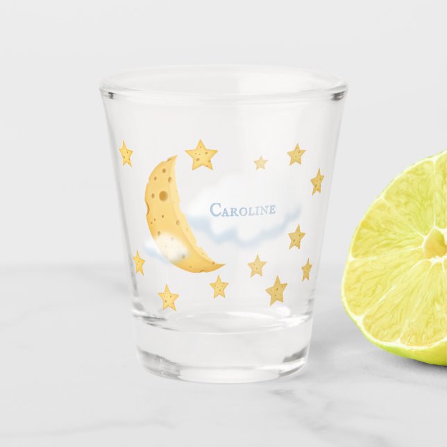 Verre A Shot Cheesy Moon & Stars Cloud Fluffy personnalisé (Devant)