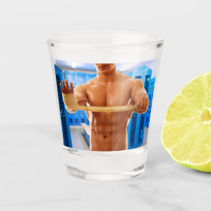 Verre A Shot ChemiseSlipperyJoe homme musclé torse nu abs poitr