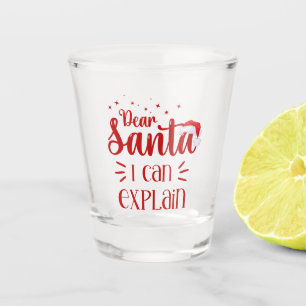 Verre A Shot Cher Père Noël je peux expliquer la typographie de