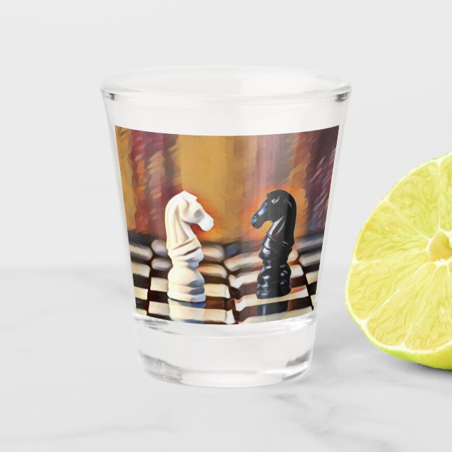 Verre A Shot Chess Knights Chess Board (Devant)