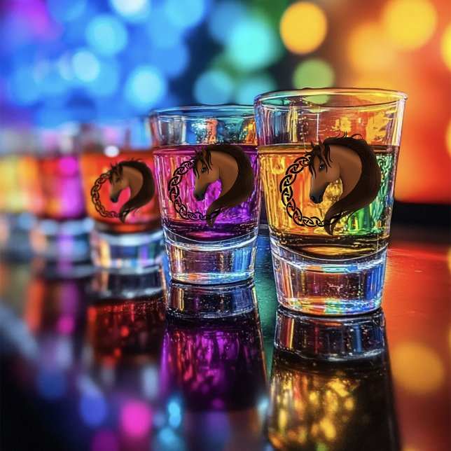 Verre A Shot Cheval Brown celtique Jaune (Créateur téléchargé)