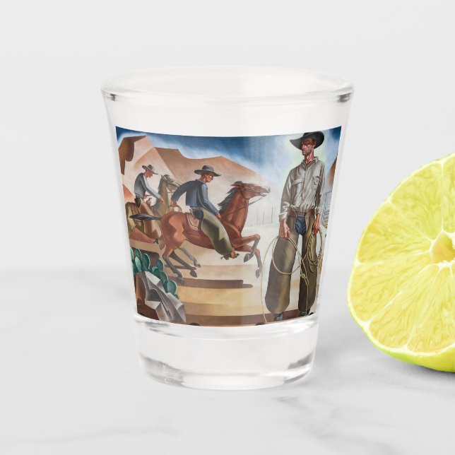 Verre A Shot Chevaux D'Équitation Cowboy (Devant)
