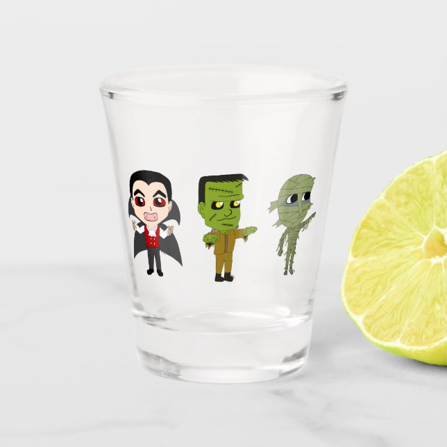 Verre A Shot Chibi vampire, monstre et maman (Devant)